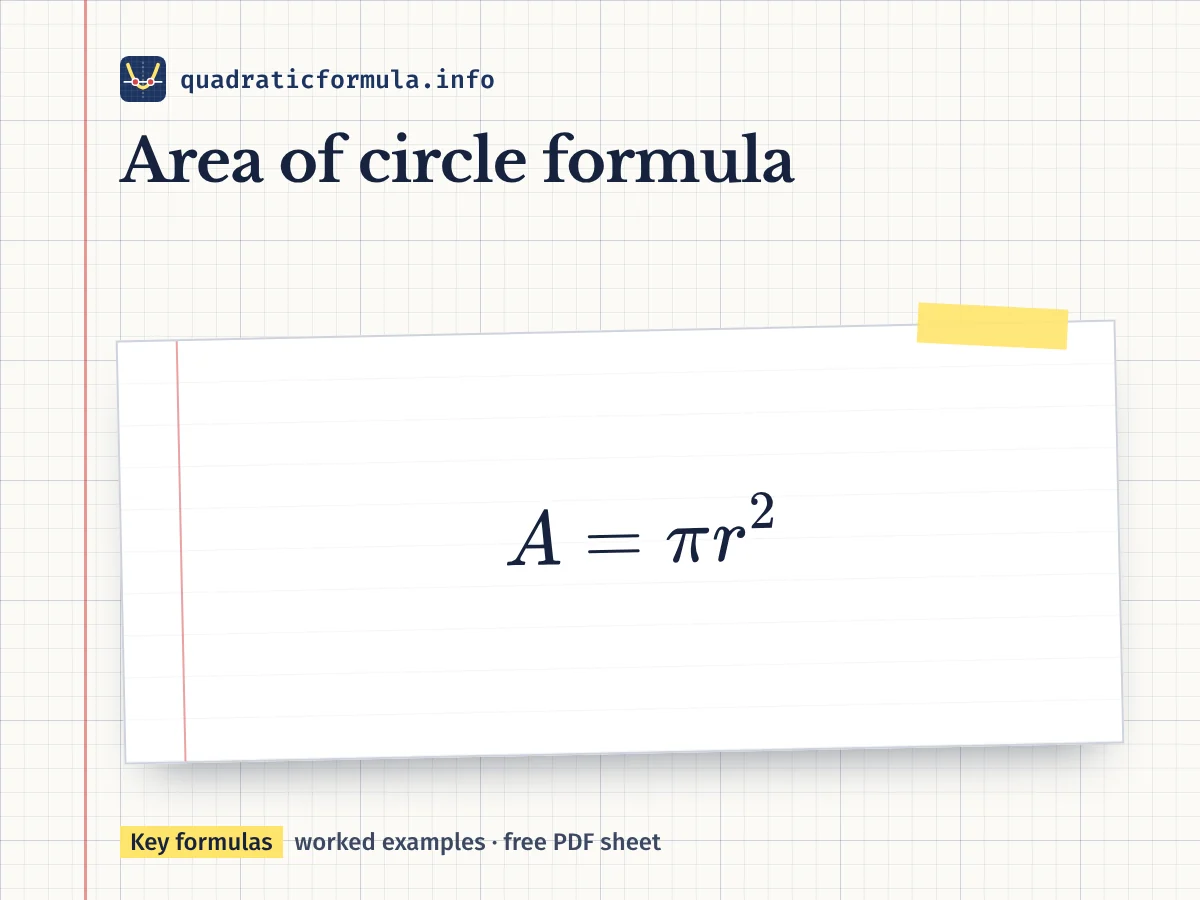 Area of circle formula