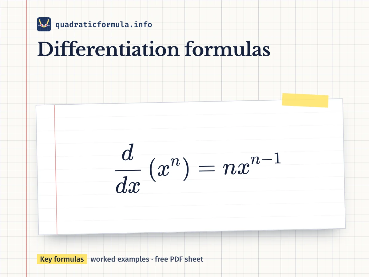 Differentiation formulas