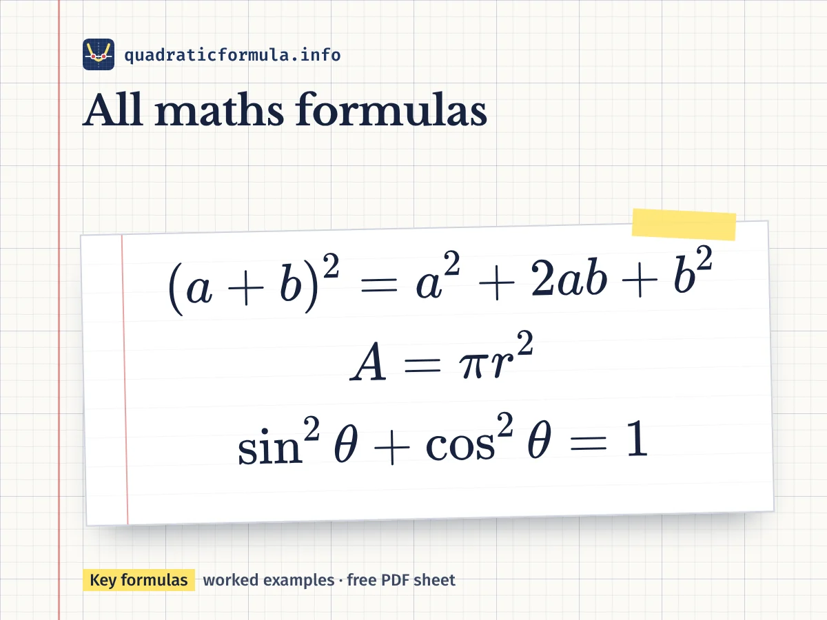 All maths formulas