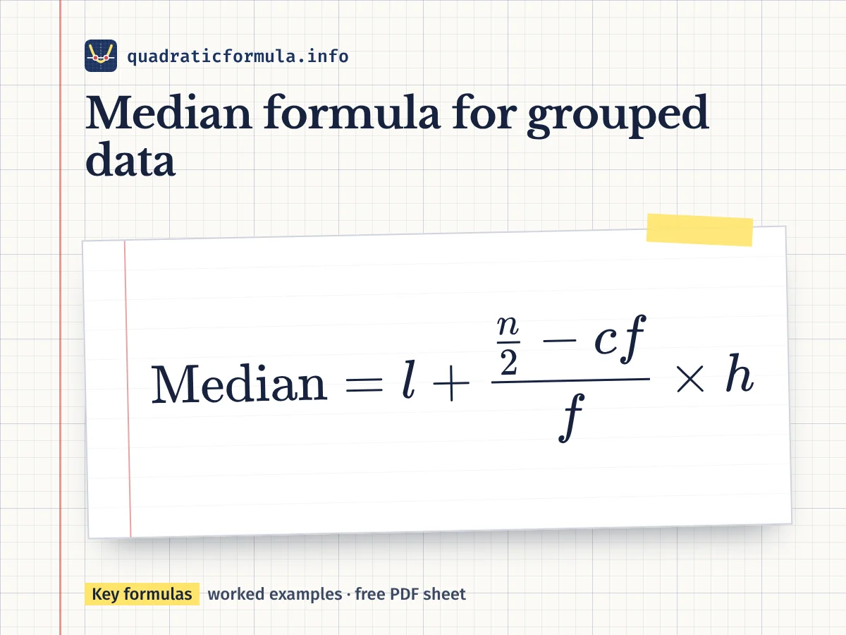 Median formula for grouped data